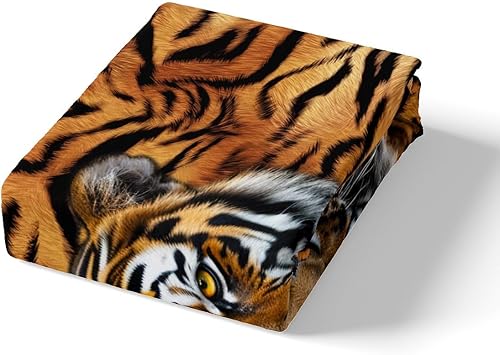Miniatura 4 de Juego de funda de edredón con estampado 3D de tigre, tamaño matrimonial, juego de ropa de cama de animales salvajes, 3 piezas para decoración de