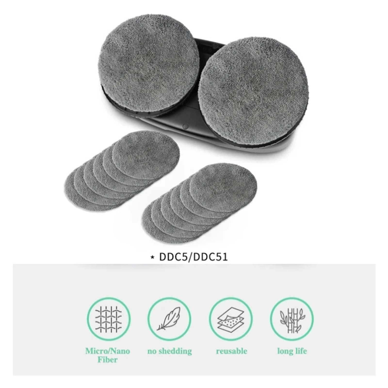Mop for La Pulizia Delle Finestre, Compatibile Con HUTT DDC5 DDC55 PuRuikai N361, Kit Di Pezzi Di Ricambio for Robot Lavavetri Elettrico for Lavavetri(12pcs)
