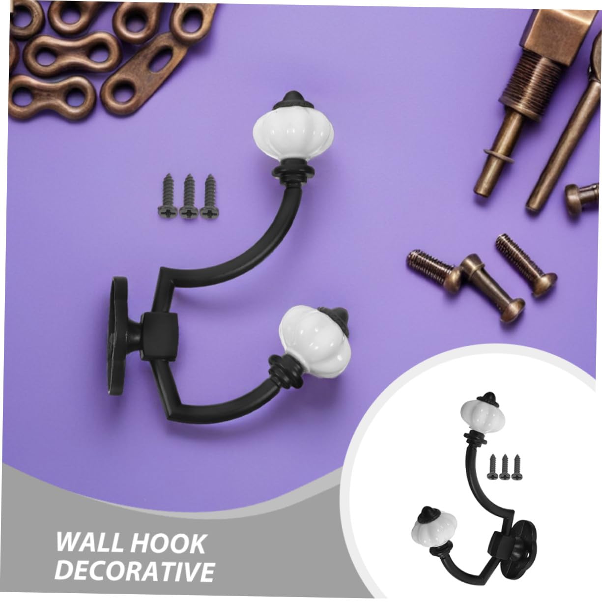 Homoyoyo 5 Piezas Ganchos Vintage de Aleación de Zinc para Pared Doble Gancho Resistente para y Toallas Estilo Retro para Baño Dormitorio y Entrada