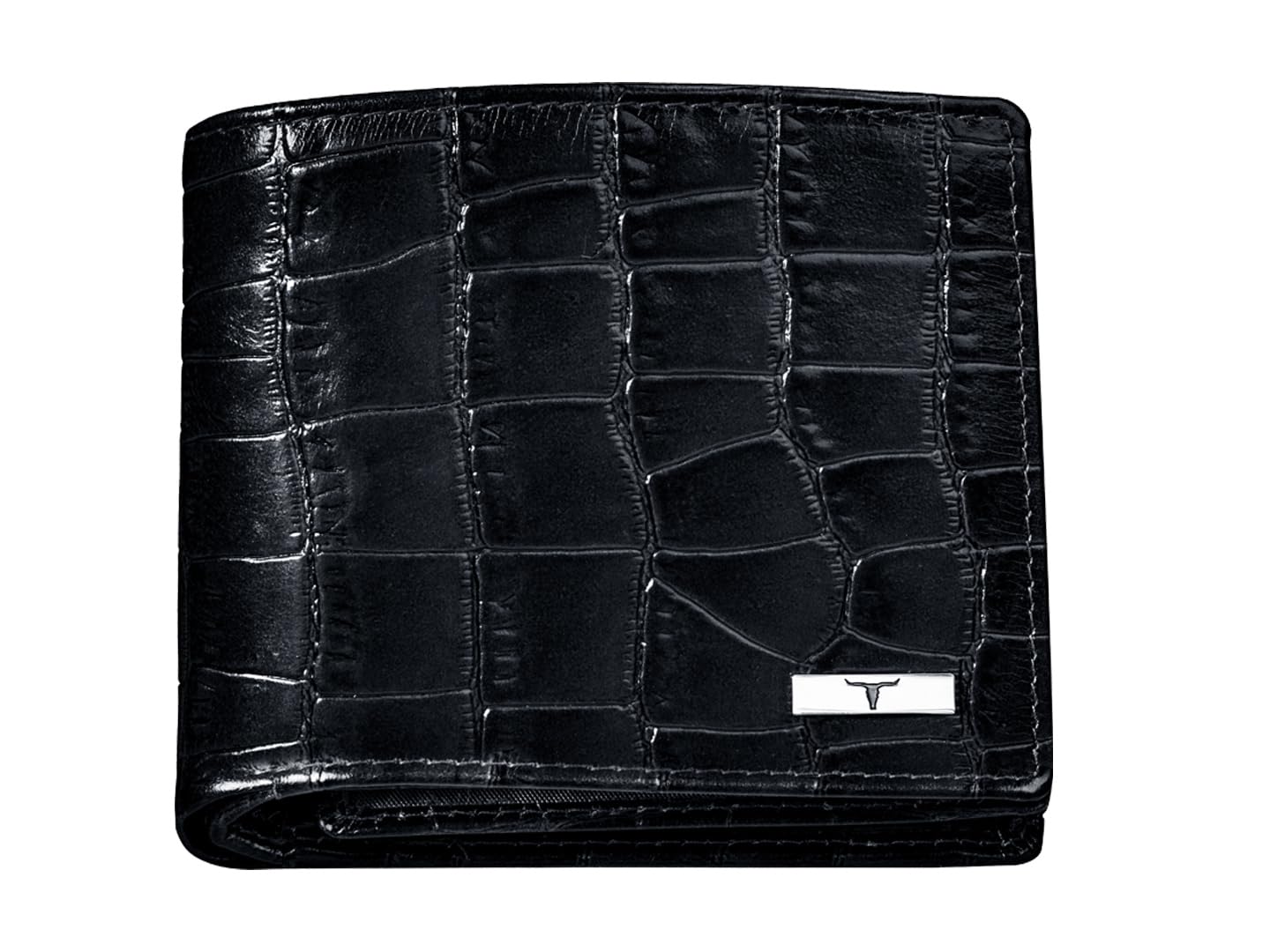 URBAN FOREST Drogon Printed Black Leather Wallet for Men
