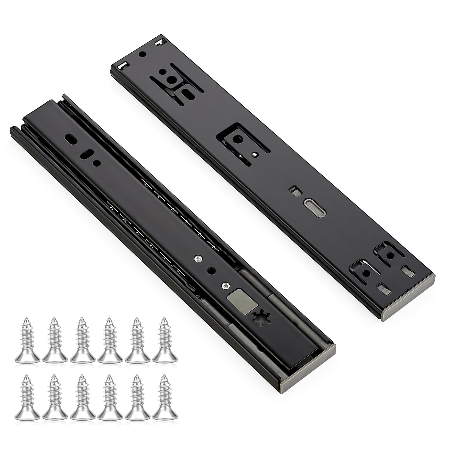 Ravinte Matte Black Soft Close Drawer Slides 10 Inch 5 Pairs