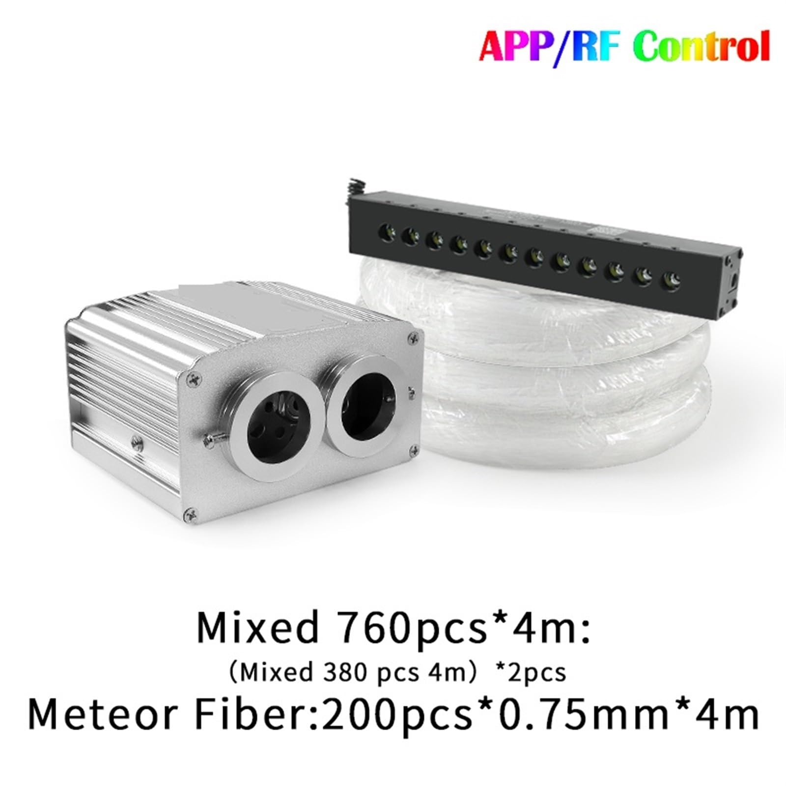 16w Meteor Twinkle Samochód Gwiazda Oświetlenie Dachowe Gwiaździste Niebo Lampa Sufitowa Światła Oświetlenie Wnętrza Auta Gwiazdy Lampa LED Oświetlenie Światłowodowe(Mixed 760 4m 200 4m)
