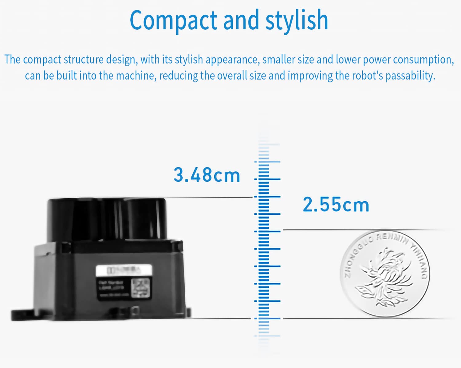 InnoMaker DTOF LiDAR Time-of-Flight Lidar STL-19P, Scansione laser omnidirezionale a 360 gradi, Antiriflesso 60000 Lux, Frequenza di misurazione 5000 Hz, Portata di 12 m, Supporto ROS/ROS2