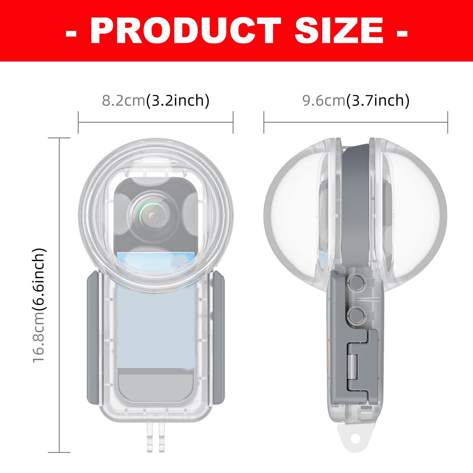 Custodia impermeabile compatta e leggera per custodia subacquea per fotocamera, profondità 50 m, per attività acquatiche, custodia per fotocamera subacquea con prestazioni migliorate