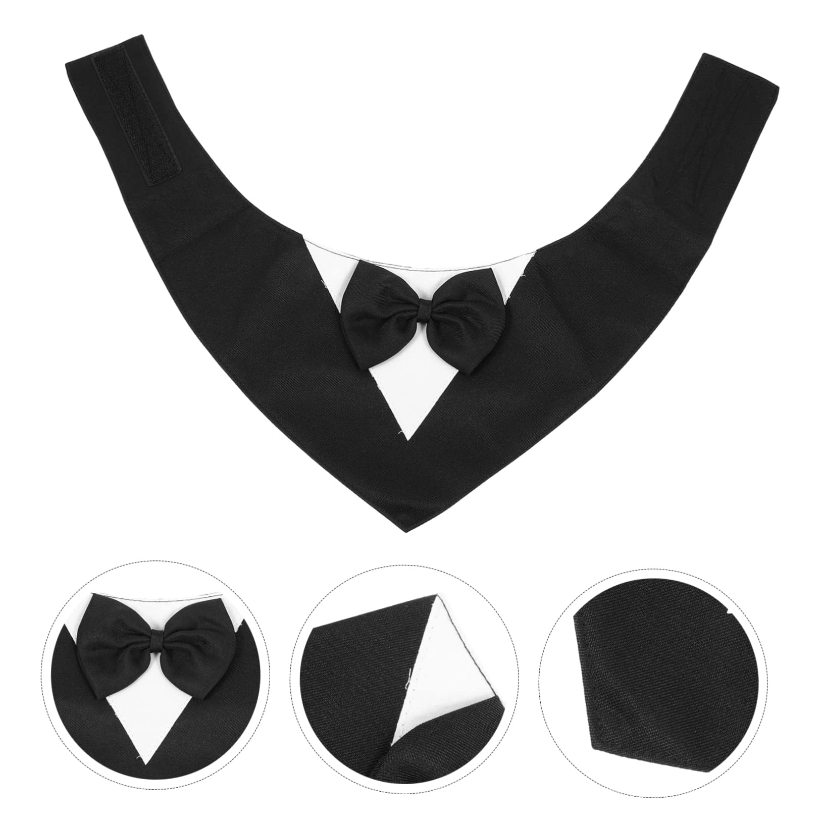 BESPORTBLE 5pièces Collier Bandana pour Chien avec Nœud Costume Élégant pour Fête Anniversaire Mariage Et Événements Spéciaux Noir