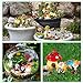 Unittype 19 Pcs Gnome Garden Accessories Tiny Fairy Gnome Figurines Miniature Bridge Mushroom Lighthouse Water Well Pond Resin Garden Decorations Miniature Figurines for Craft