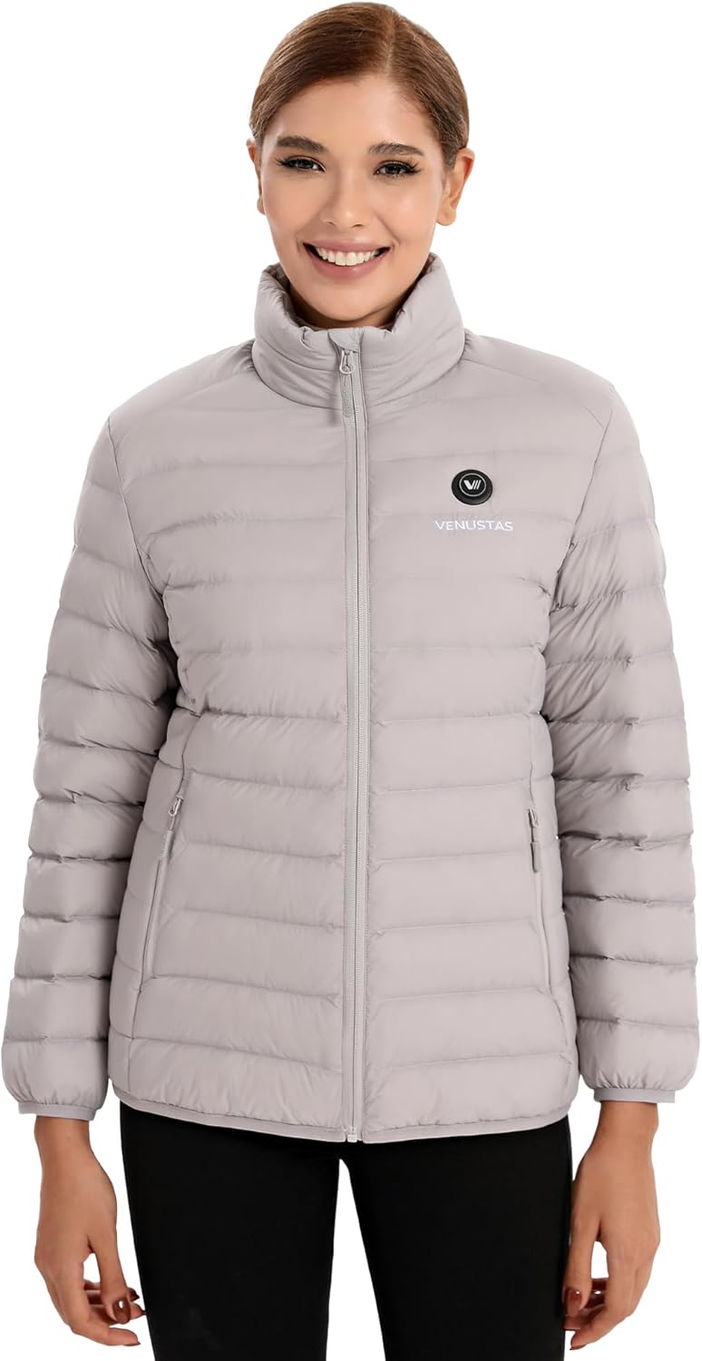Venustas Women's Lightweight Heated Jacket with Battery, 6-Zone Electric Puffer Winter Coat for Outdoor Camping Hiking - Image 3