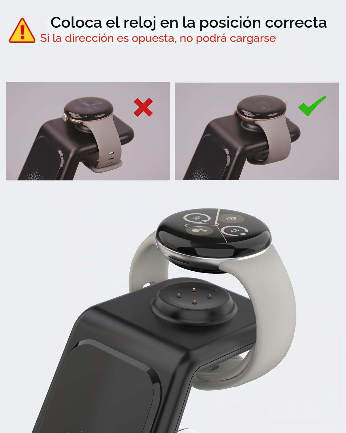 SPGUARD Cargador inalámbrico para Google Pixel Watch 3/2 (no para Google Pixel Watch (2022)),estación de Carga inalámbrica 3 en 1 para Google Pixel 10 Pro/10Pro XL/10/9 Pro/9Pro XL/9/8,Pixel BudsPro2 | Estación de carga inalámbrica para Pixel 10/10Pro/9/9