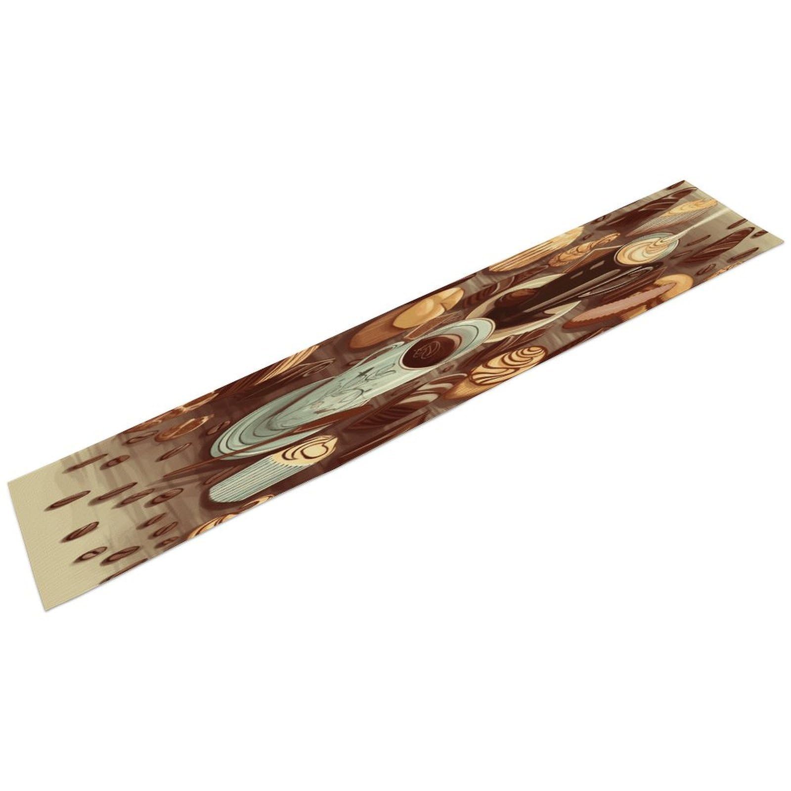 Coffee and Sweets Sugar Chocolate Table Runner 13" X 72" Exquisite Linen Table Runner Wrinkle Resistant Farmhouse Rustic Table Runners Seasonal Table Decoration for Kitchen Dining Home Party