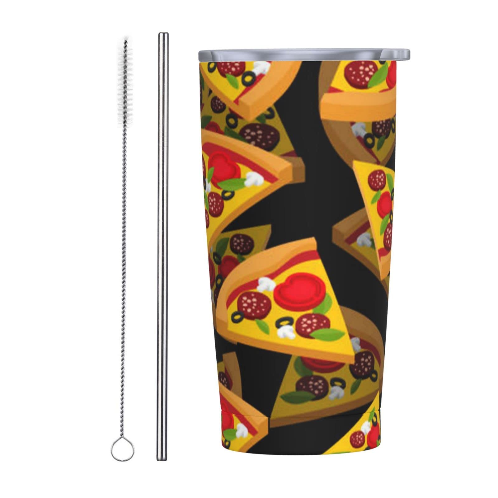 Gobelet isotherme café et voyage de 591 ml en acier inoxydable pizza 3D