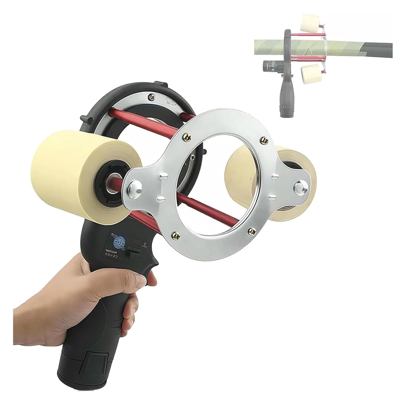 IMOYBBR Cable Wrapping Tool Machine, Portable Electric Tape Winder With 27W Motor 70 To 380RPM Adjustable Speed 1.5Ah Battery For Wire Harness And Hose Protection Use