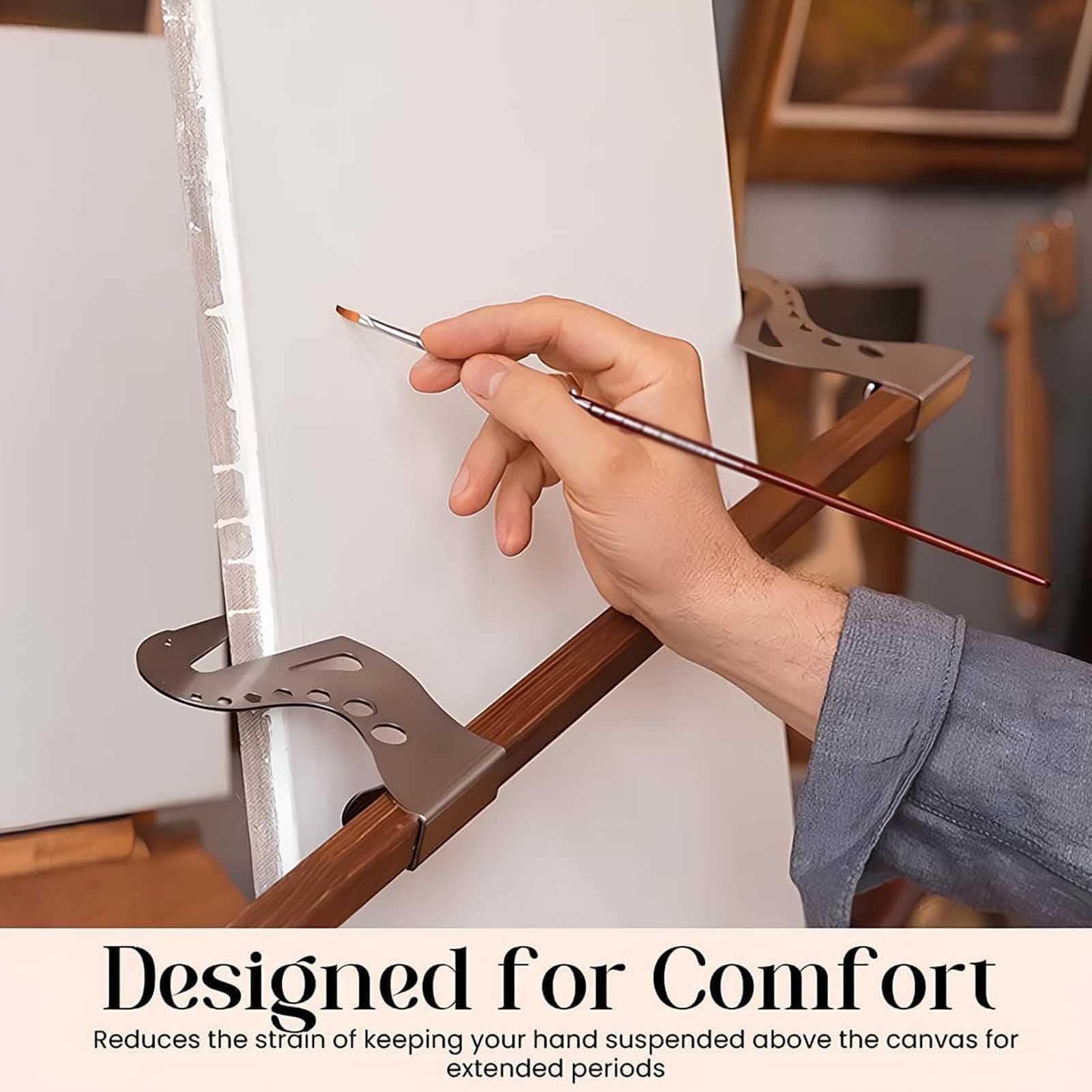Cavalletto regolabile per appoggiare le mani, ponte in metallo per artisti, ponte di supporto per mano con design autobloccante, altezza e angolo, poggiapolsi per schizzi, disegni e pittura (1 pezzo)