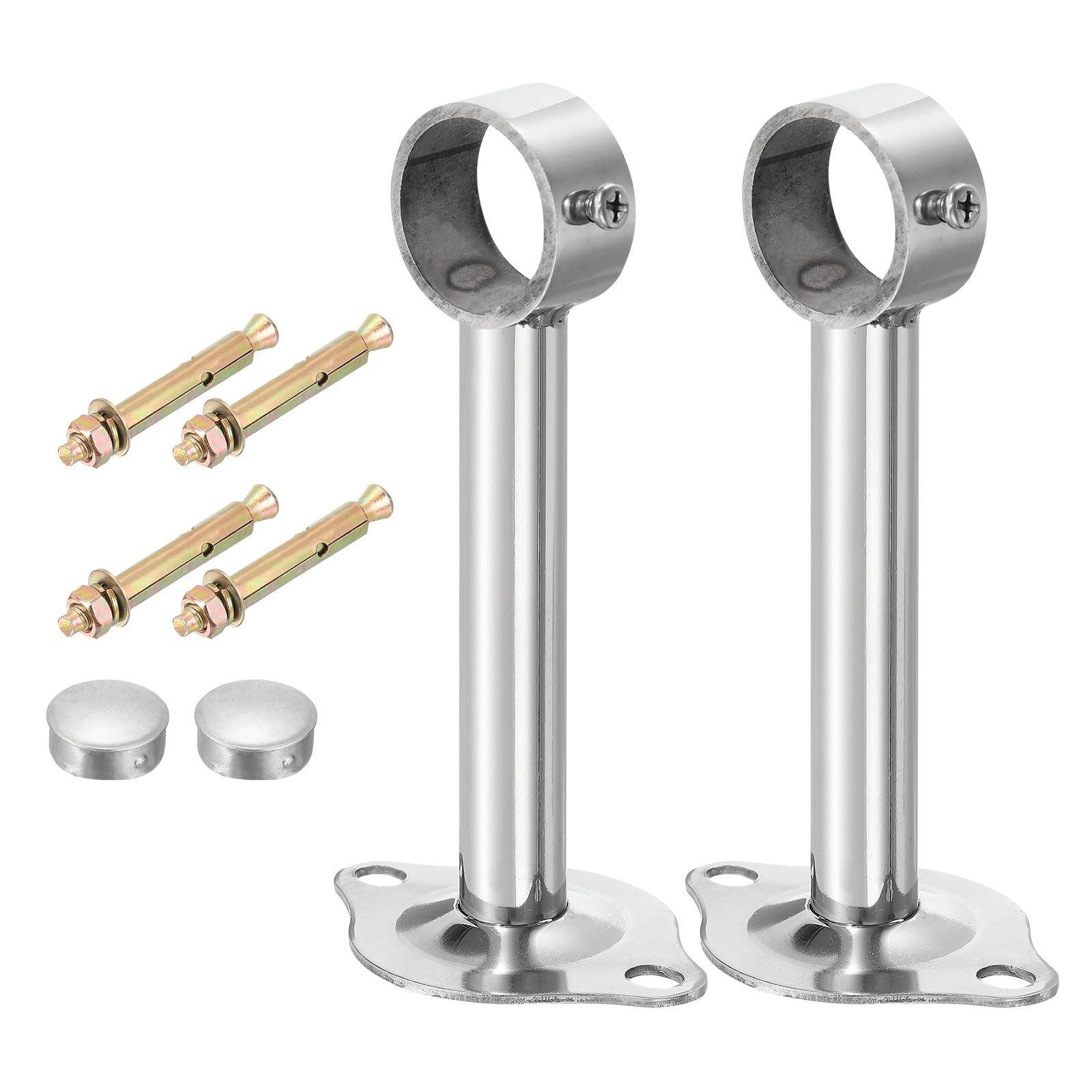 4x Leder Gardinenstangenhalter - Braun 12cm - Wandhalterung Für Vorhangstangen