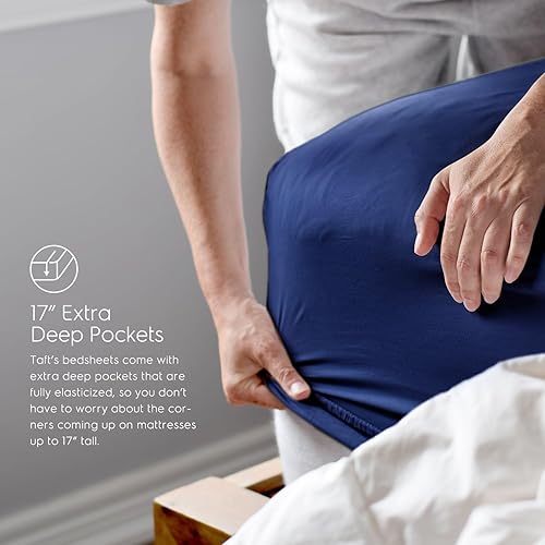 Miniatura 4 de TAFTS-Sábanas de bambú tamaño Matrimonial - Juego de sábanas de viscosa de bambú 100% puro - Sábanas de bambú 400TC - 4 piezas - 17 pulgadas Deep