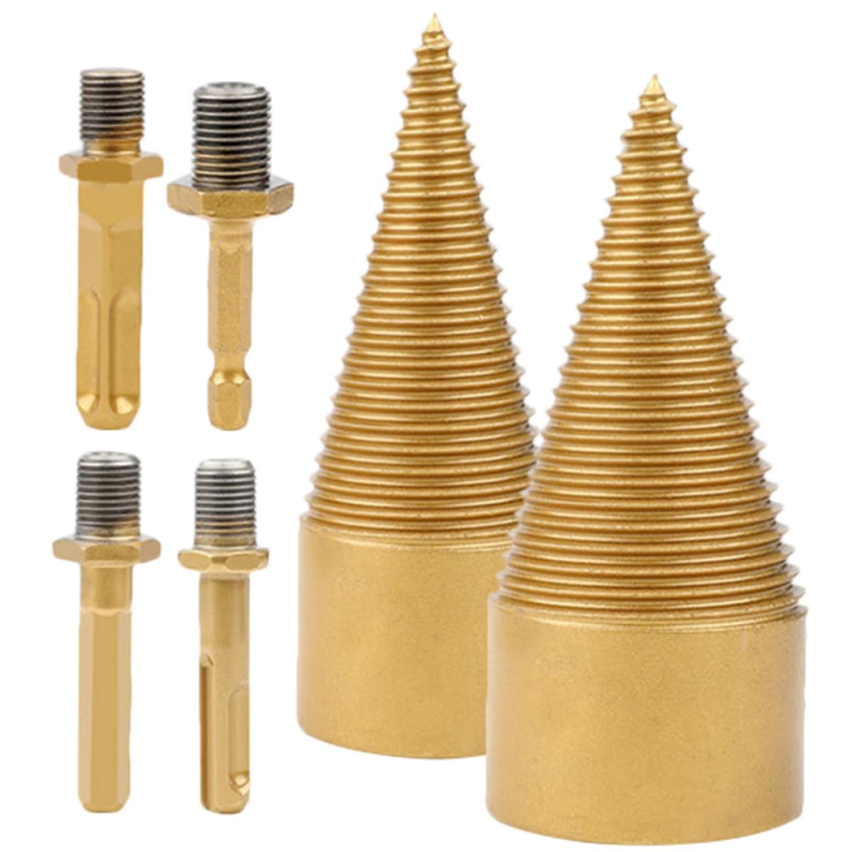 Holzspaltbohrer Brennholzspalter mit Titanbeschichtung, Gold
