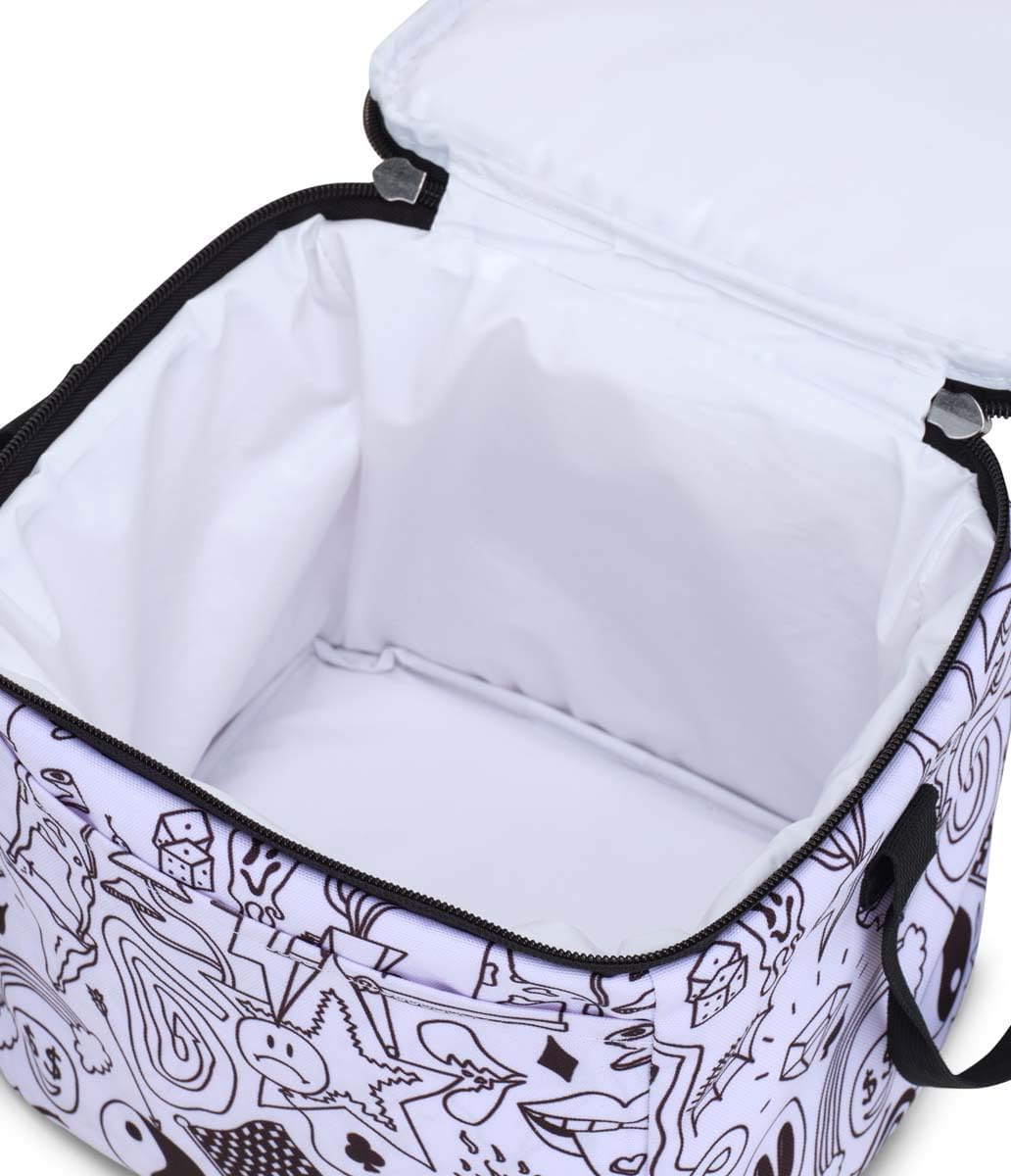 JanSport Super Snack – Insulated Lunch Bag with BPA-Free Liner, Zipper Top Opening, and Adjustable Shoulder Strap, Broken Broadcast