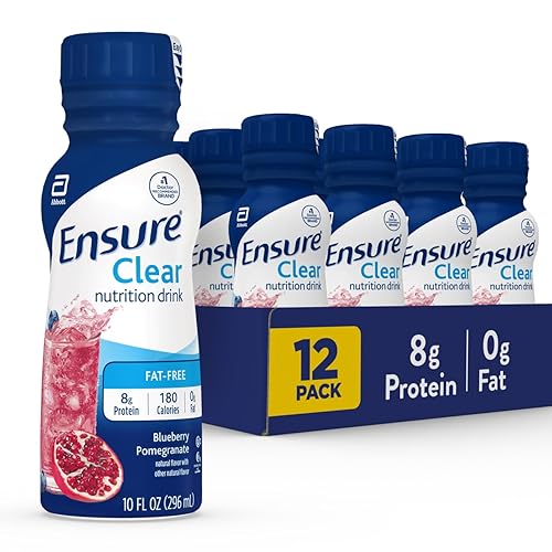 Bebida nutricional Ensure Clear, sabor granada arándano, 10 onzas, 12 unidades, 3, 3