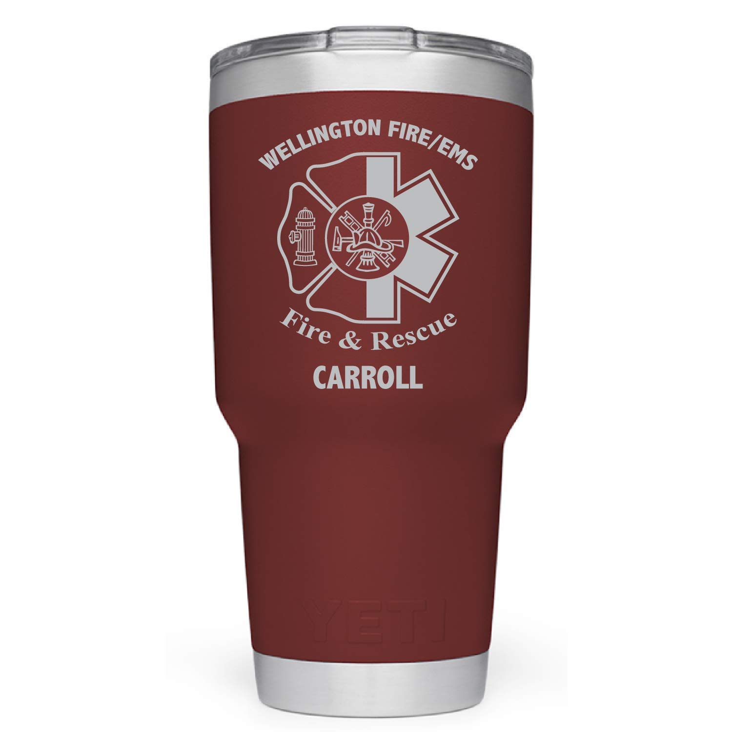 YETI Tumbler Fire Rescue Design w/Name, Laser Engraved Yeti Rambler  Stainless Steel Travel Mug NOT A STICKER!