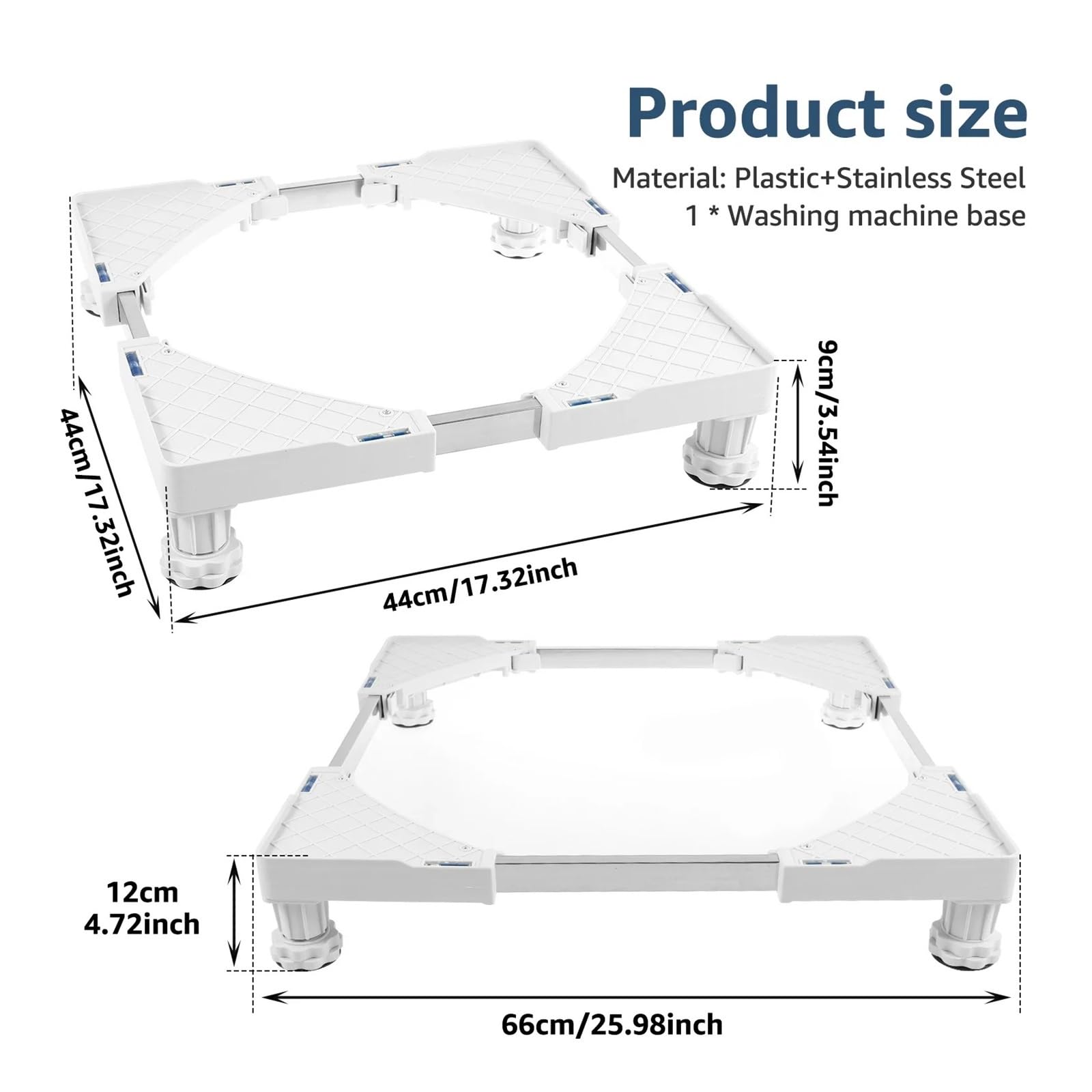 Soporte para Lavadora con Patas antivibración, Soporte móvil para electrodomésticos, Pedestal para Lavadora, Base para Lavadora, Almohadilla para Muebles