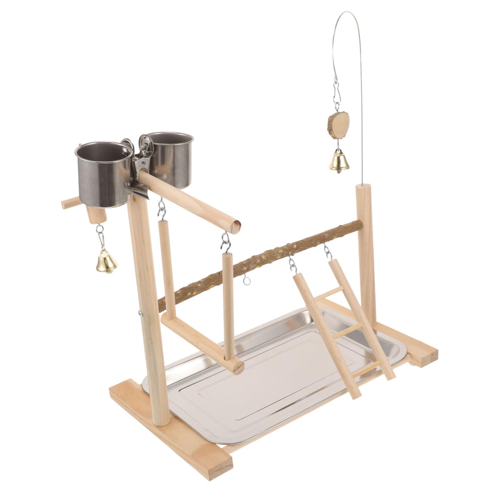 Sosoport de Madera Natural para Loros Juguete Percha para Pájaros Accesorios para Jaulas de Periquitos Escenario Interactivo para Aves