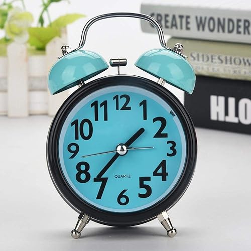 Miniatura 3 de Boquite Reloj despertador, reloj despertador mecánico, doble ultra silencioso reloj despertador mecánico movimiento de cuarzo escritorio mesa reloj