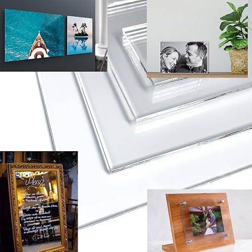 Miniatura 6 de Missawe Paquete de 6 hojas de plexiglás PET de 12 x 16 pulgadas de grosor, 0.078 pulgadas de grosor, paneles de plástico flexible transparente para