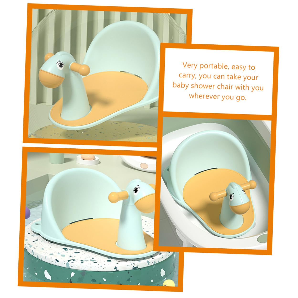 Hohopeti Silla de Baño Antideslizante para Niña con Ventosas Asiento Portátil y Seguro para Ducha para Recién Nacidos y de Shower Color Azul