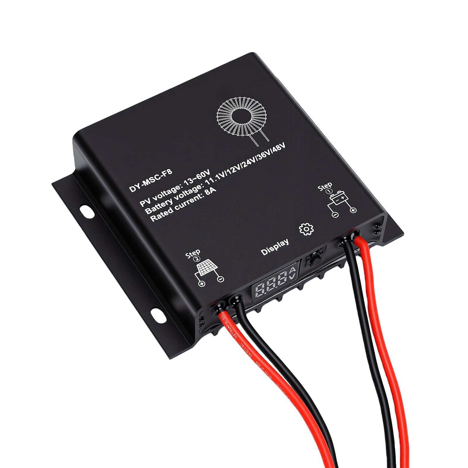 Marhynchus Contrôleur de Charge Solaire MPPT 8A 150W IP67 étanche pour