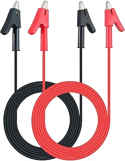 Double Ended Alligator Clips AMTOVL Crocodile Clip Wires Alligator Clips to Alligator Clips 2 Pcs Red Black Alligator Clip Cables Insulated Copper Alligator Clips Test Lead Set
