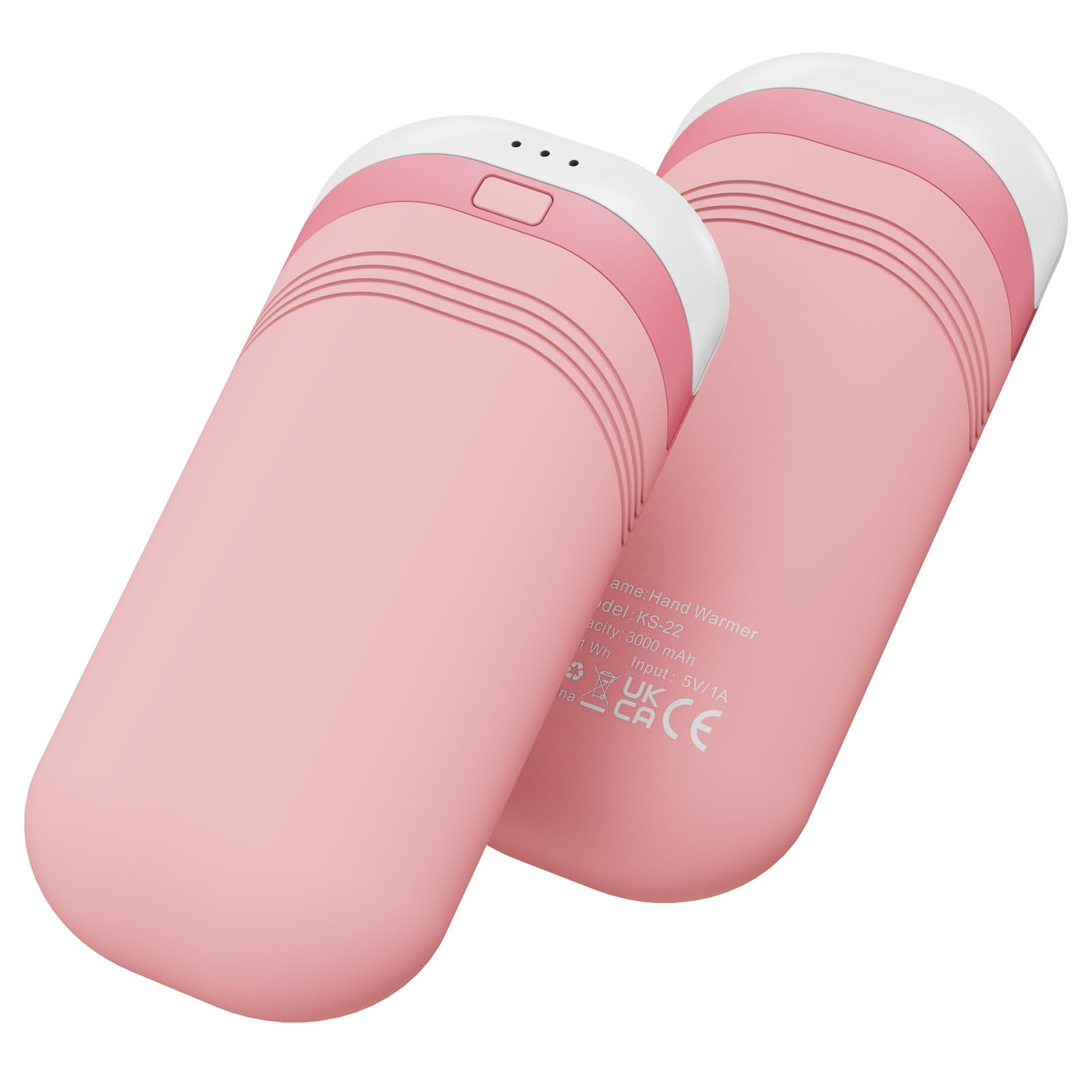 Rechargeable Hand Warmers 2 Pack,Double-Sided Heating,USB Quick Charge,Electric Portable Pocket Hand Warmer for Outdoor,Hunting,Golf,Camping,Warm Gifts (Pink)