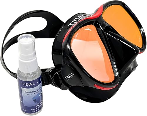 Máscara Tidal - Máscara avanzada de buceo antivaho para buceo, esnórquel, buceo libre y natación. Lente de vidrio templado gran angular. La mejor