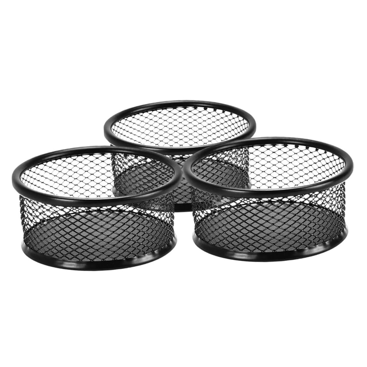 SOESFOUFU Mesh Paper Clip Holder for Desk Binder Clip Holder Organizer Round Design