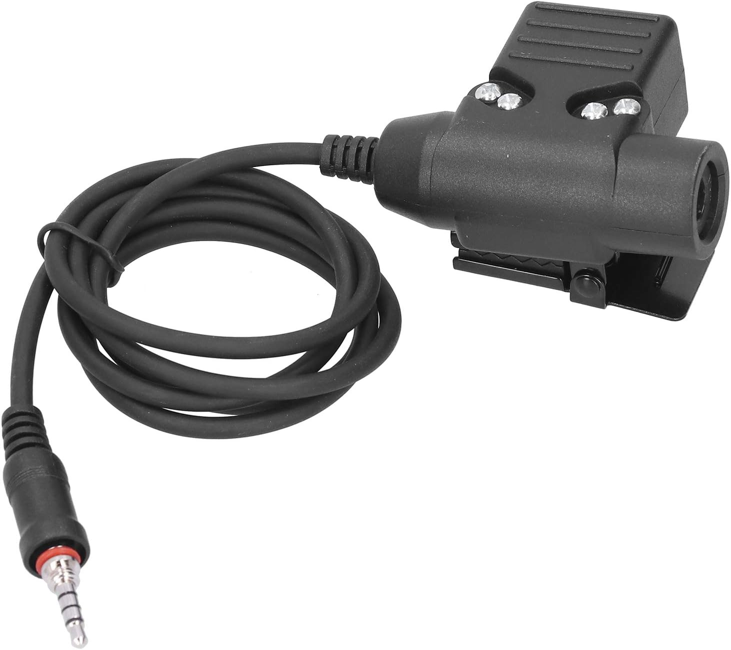 ASHATA U94 PTT Tactical Headset Adapter, U94 PTT Tactical Push to Talk Adapter Connector 1 Pin for YAESU Vertex VX6R/VX7R Walkie Talkie, 3.3ft