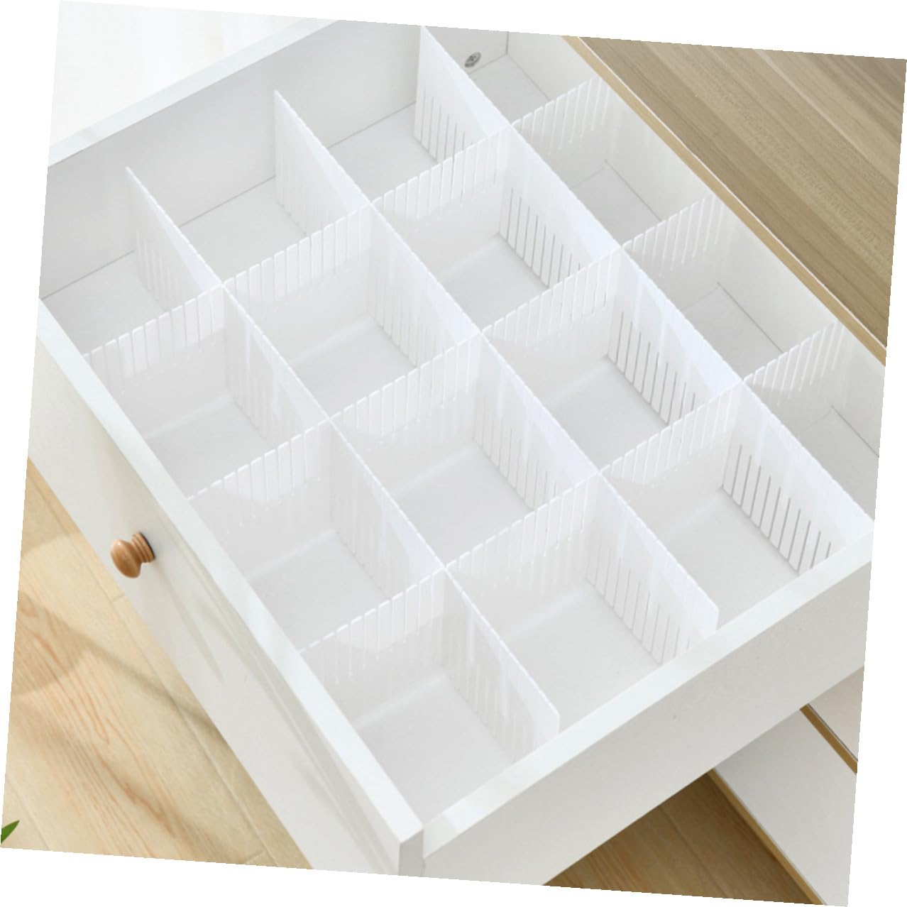 ERINGOGO Divisori Separatori Funzionali per Cassetti 10 Pezzi in Plastica Bianca per Ordinare Organizer per Armadio la Casa Biancheria e Calzini