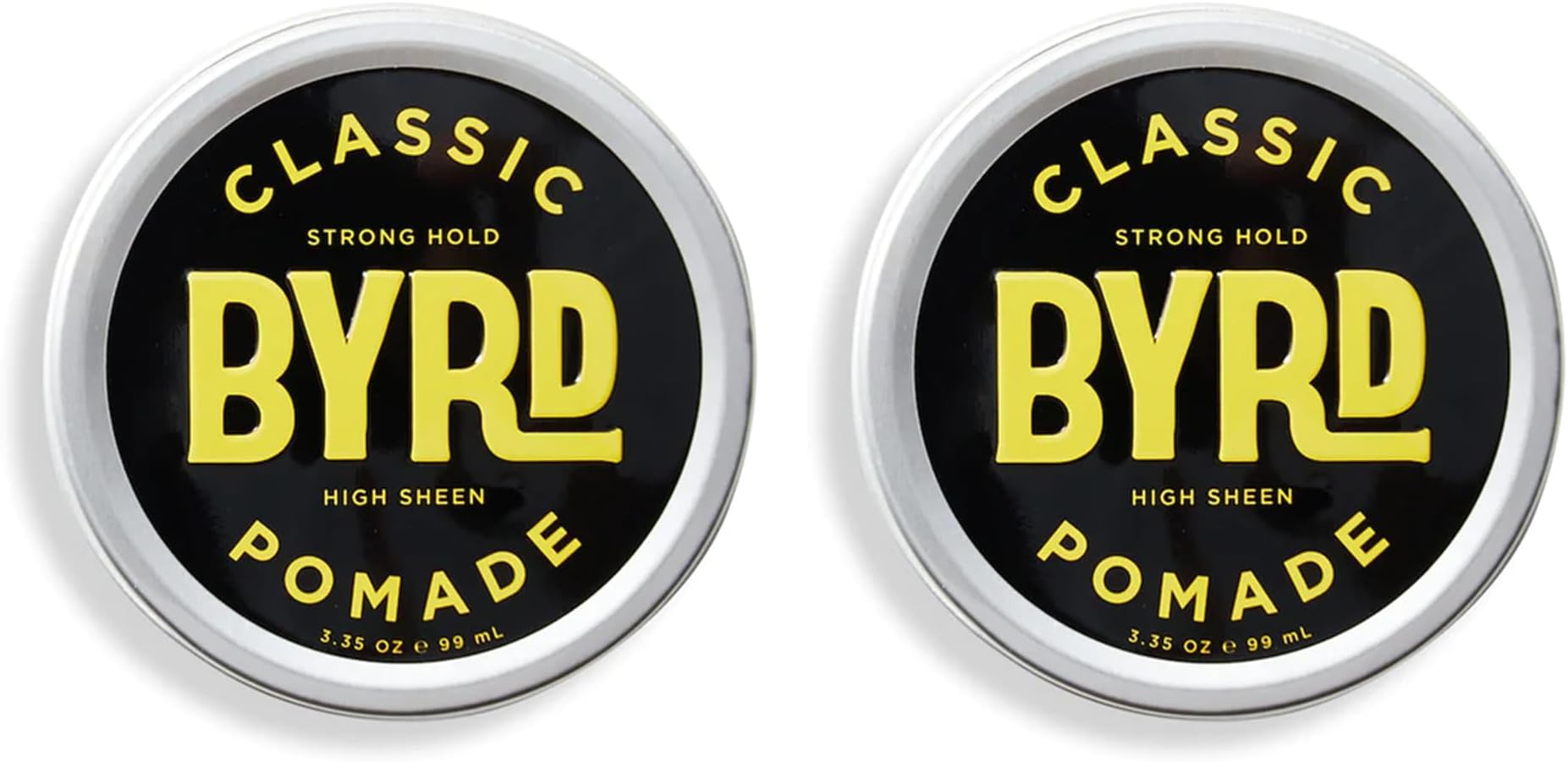 BYRD Classic Pomade 2-Pack – Strong Hold, High Shine Finish, Add Flexible Texture to All Hair Types, 3.35 Oz Each (Two Pack)