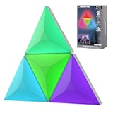 Monster 3D RGB&plus;IC Prism Lights&comma; 4 Interlocking Smart Multi-Colored LED Wall Lights&comma; Modular&comma; Sound Reactive Works with Razer Chroma&comma; Scheduling&comma; App & Voice Control Works with Alexa&comma; Siri&comma; Google
