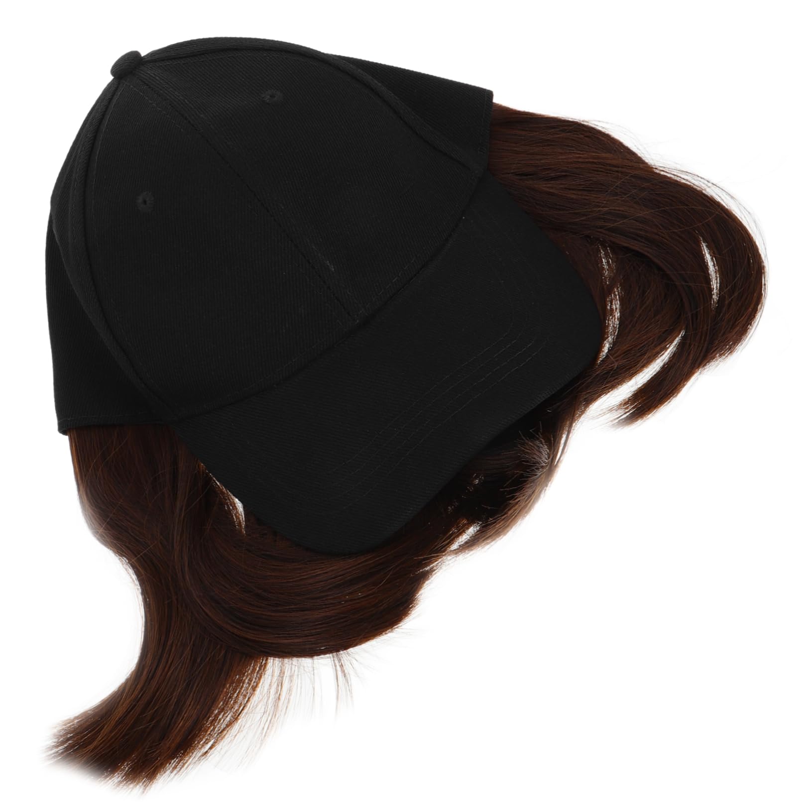 IWOWHERO Short Curly Hair Baseball Cap with Hair Extensions for Women Unisex Funny Novelty Hat for Effortless Styling Comfortable Washable High Temperature Wig