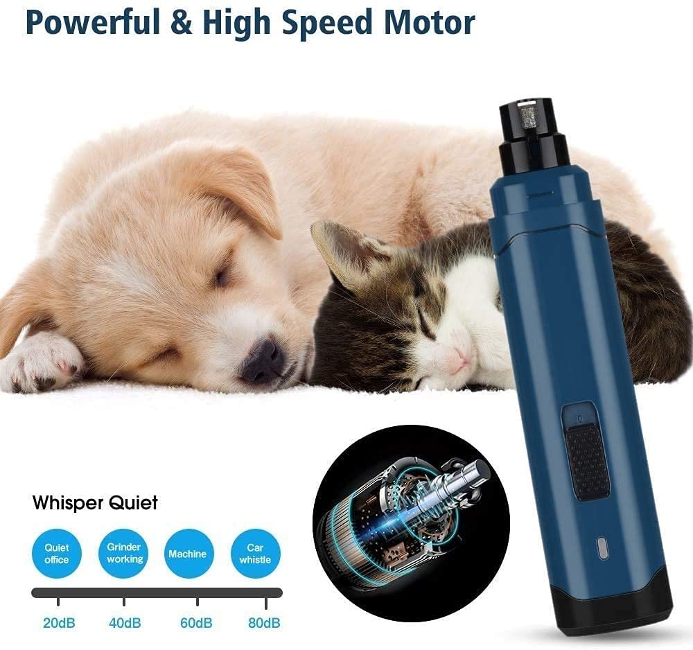 Cableadora de Clavos para Perros Clippers-Professional 2-Speed ​​Pet Pet Trimmer de Clavo, molinador de Clavos para Mascotas - Patas sin Dolor Herramienta de Recorte de Aseo