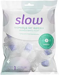 Esponja de Banho Massageadora Color, Cores Branco e Rosa, Lanossi Beauty & Care.