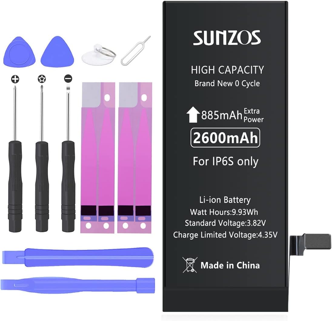 Battery for iPhone 6s, 3.82V 2600mAh High Capacity Replacement Battery for iPhone 6s with Professional Tool Kit Instruction & A Gift Phone Ring Stand [24 months warranty]