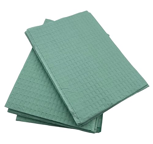 Miniatura 4 de Baberos desechables para pacientes dentales, 3 capas, paquete de 50 baberos de toalla de papel de 13 x 18 pulgadas con parte trasera de polietileno,