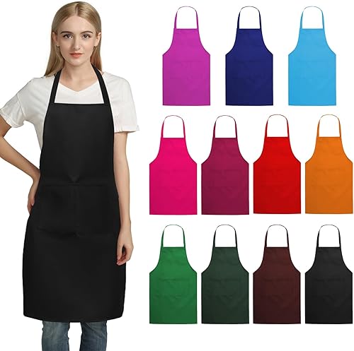 TRENDBOX Delantal con pechera para adultos, unisex, cómodo, con bolsillo frontal, lavable, para cocinar, hornear, cocina, restaurante, manualidades