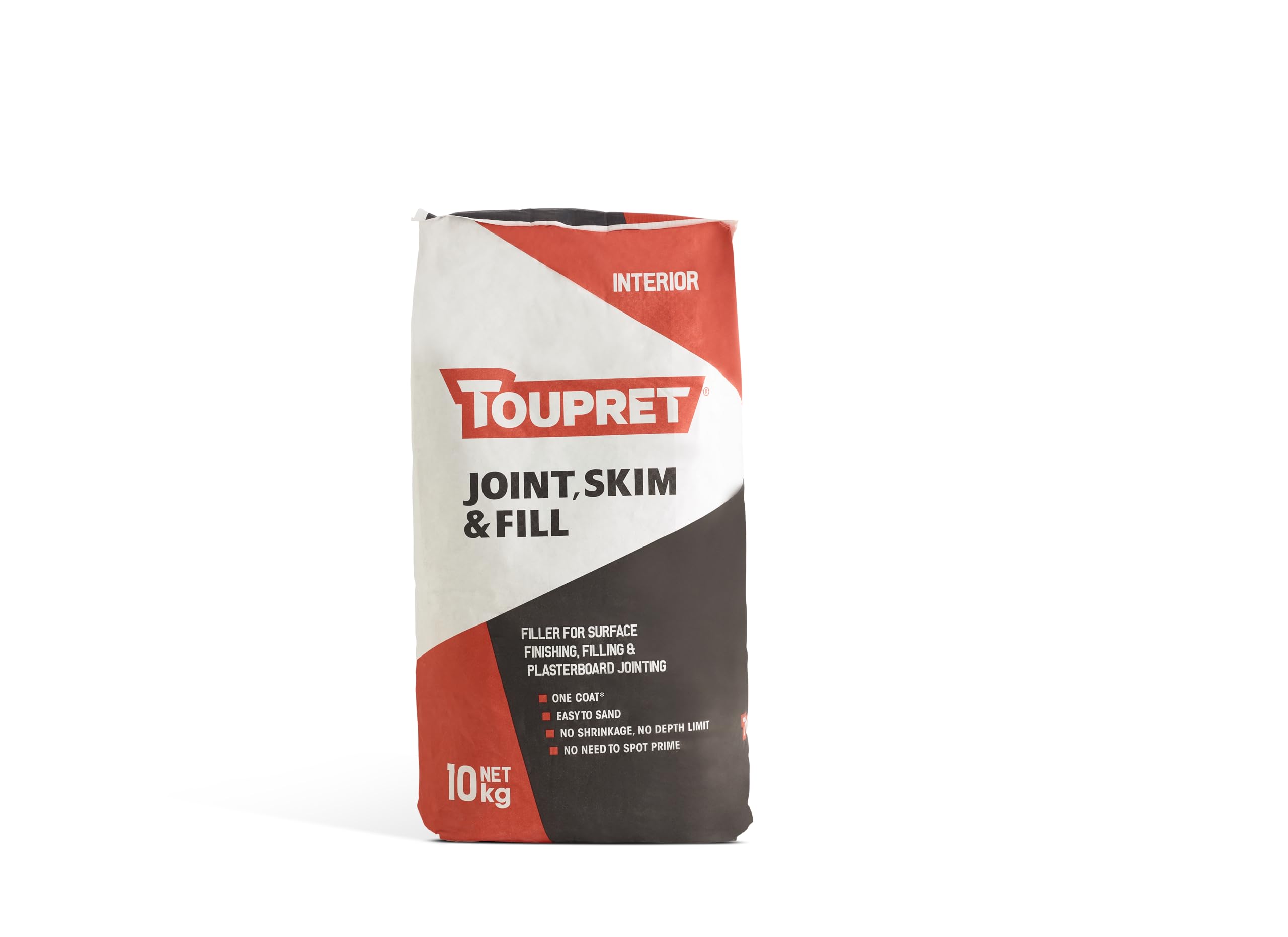 Toupret Joint, Skim & Fill - Multi-Purpose Plasterboard Jointing, Skim & Filler 10 kg - Interior Wall & Ceiling Finishing - Crack Resistant, Easy Sand, Paintable - 10 kg