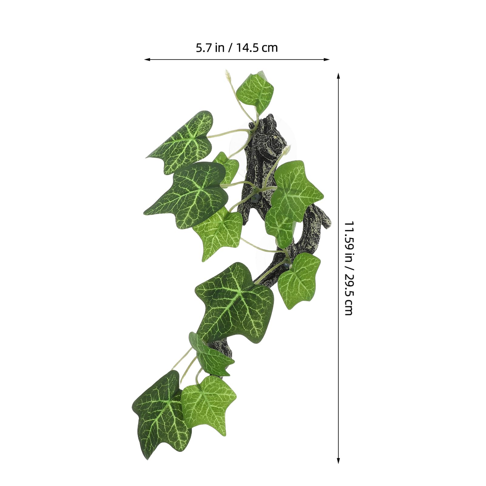 Hohopeti Realistic Resin Faux Plant Decoration for Reptile Terrarium Durable Desktop Terrarium Decor Habitat Climbing and Resting Accessory for Lizards Geckos and Frogs