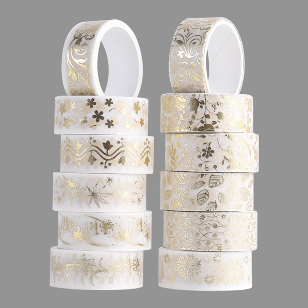 Washi Tape, 12 Rollen Washi Plakband Set Decoratieve Washi Tape Scrapbooking Geschenkverpakking