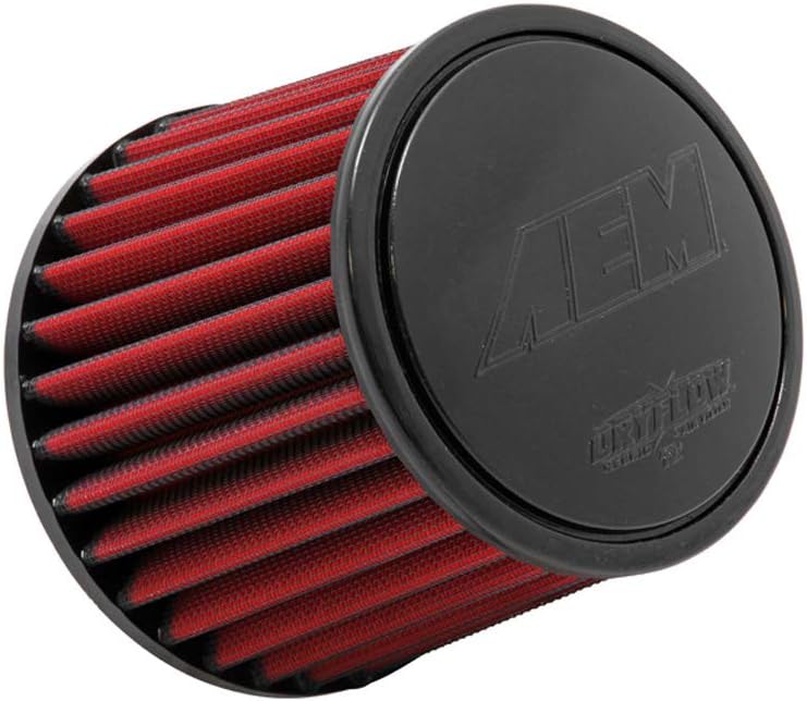 21-203DK Universal DryFlow Clamp-On Air Filter: Round Tapered; 3 in (76 mm) Flange ID; 5.125 in (130 mm) Height; 6 in (152 mm) Base; 5.125 in (130 mm) Top, Red