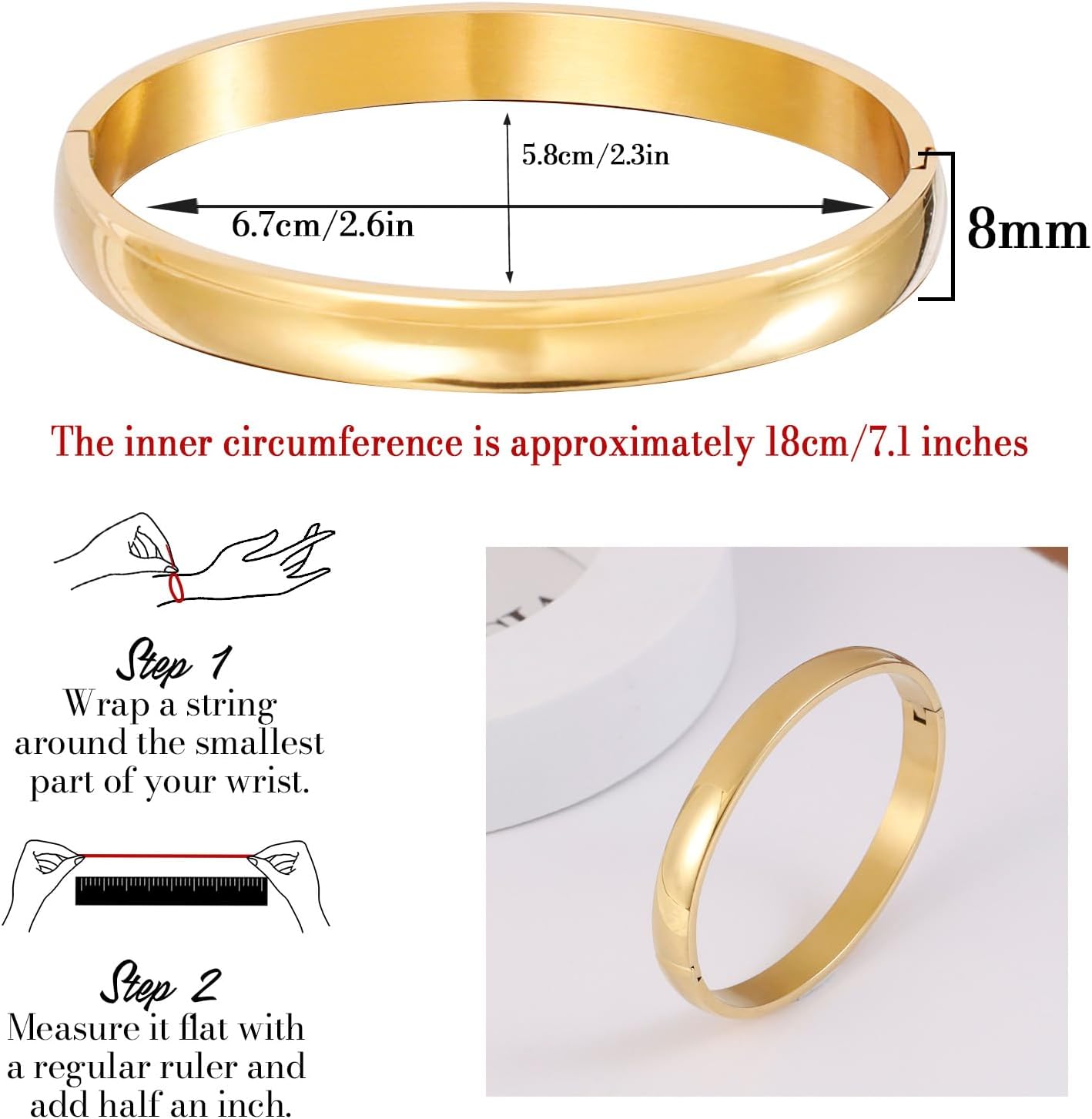 MILAKOO Gold Stainless Steel Bracelet for Women Oval Bangle To My Mom Card Motivational Unique Gifts - Image 3