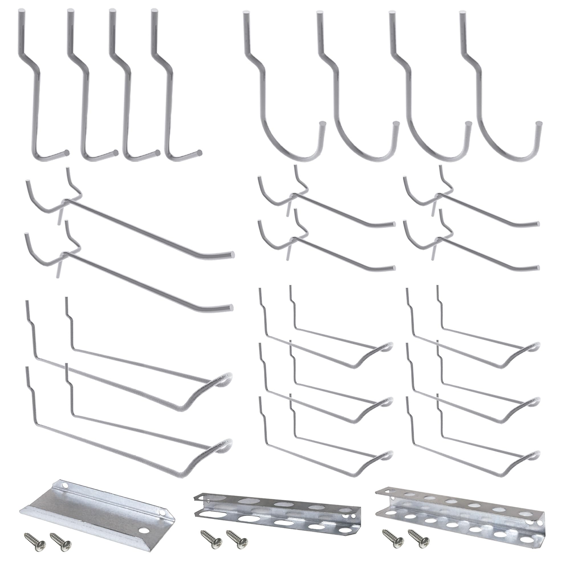 Simon Rack Assortimento di ganci per bordo perforato, porta attrezzi, 25 pezzi, zincati