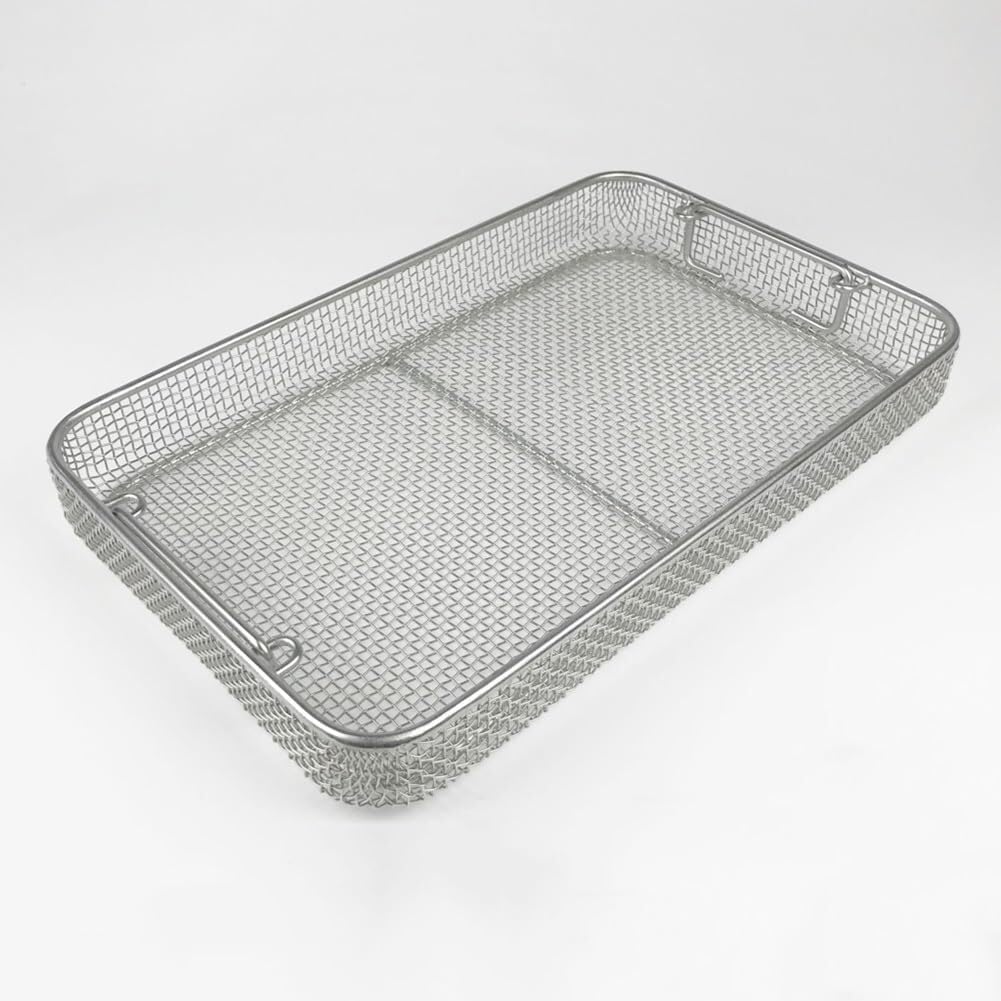 CucCe Sterilisationskörbe für Instrumente Tabletts for medizinische Geräte, perforierte Netzkörbe aus Edelstahl for chirurgische Versorgungsräume(40 * 20 * 7cm)