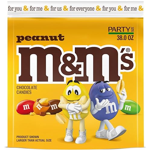 M&M'S Summer Peanut Milk Chocolate Candy, Party Size, 38 oz Resealable Bulk Candy Bag